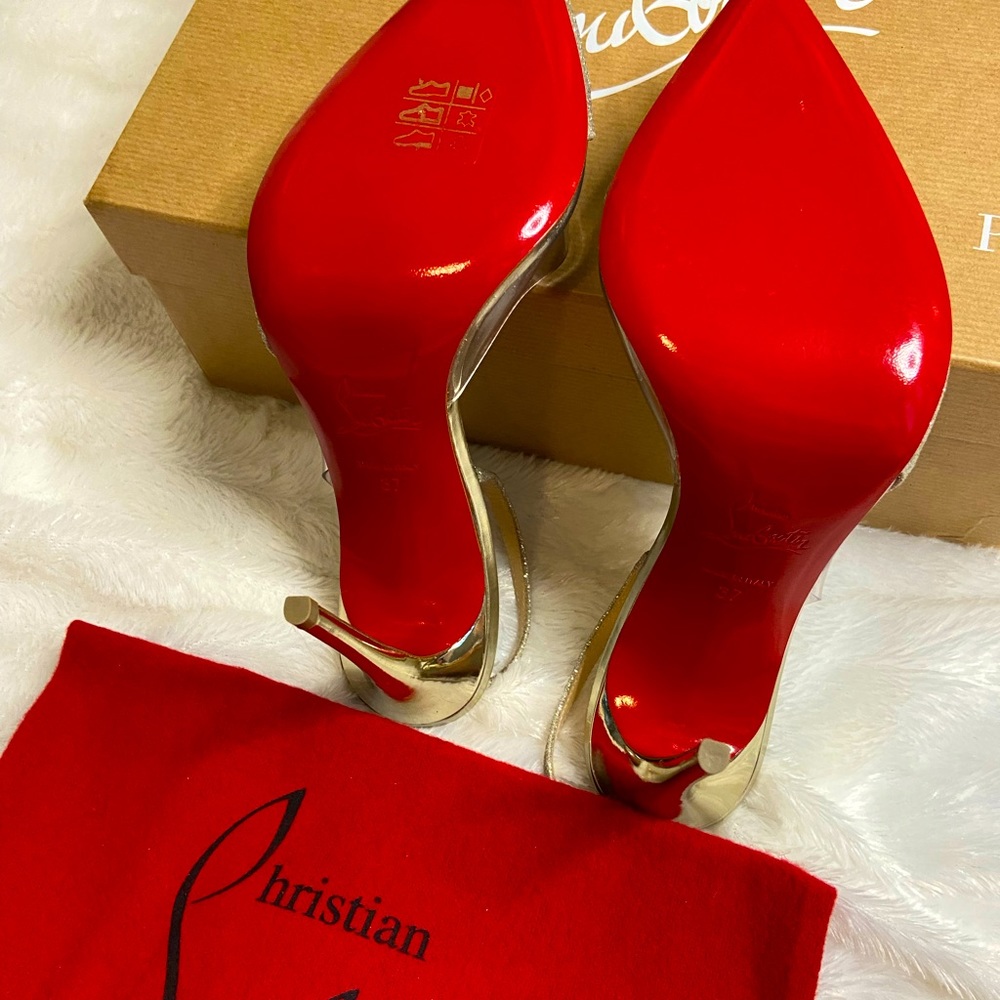 Chistian Louboutin Mini glitter PVC Specchio Optisexy 100 Light Gold Platinum